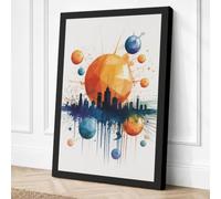 Urban Orbit Modern Canvas Wall Art Print 24x16 Inch (61 x 41 cm)