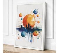 Urban Orbit Modern Canvas Wall Art Print 30x20 Inch (76 x 51 cm)