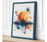 Urban Orbit Modern Canvas Wall Art Print 36x24 Inch (91 x 61 cm)