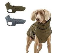 Urban Paws Collective® Waterproof Dog Coat, Reflective, Thermal, Adjustable Winter Jacket, Harness Compatible Rain Coat Country Green, L