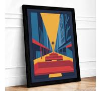Urban Perspective Framed Wall Art Print A4 Black