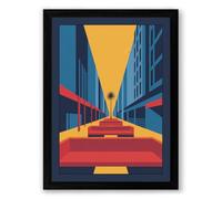 Urban Perspective Modern Framed Wall Art Print A4 (29.7×21cm) Black, Wall Decor for Living Room, Bedroom, Office & Home, Ready to Hang, Art Gift