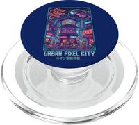Urban Pixel City Japanese Retro Visual Illustration PopSockets PopGrip for MagSafe