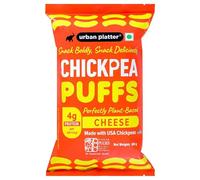 Urban Platter Cheddar Cheese Flavoured Chickpea Puffs, 65g (Savoury and Crunchy Snack | Plant Based | 4g Protein per serve | USA Chickpeas)