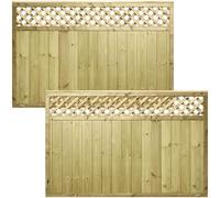 Urban Premier Diamond 6x4ft (W: 6ft x H: 4ft) Fence Panel Decorative Garden Treated Trellis Top Fully Rebated Framed with Interlocking Smooth-Planed Tongue & Groove Width 1828mm x Height: 1200mm