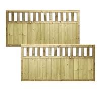 Urban Premier Picket 6x3ft (W: 6ft x H: 3ft) Fence Panel Decorative Garden Treated Trellis Top Fully Rebated Framed with Interlocking Smooth-Planed Tongue & Groove Width 1828mm x Height: 900mm
