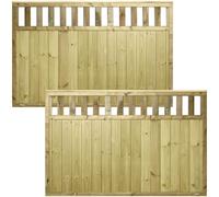 Urban Premier Picket 6x4ft (W: 6ft x H: 4ft) Fence Panel Decorative Garden Treated Trellis Top Fully Rebated Framed with Interlocking Smooth-Planed Tongue & Groove Width 1828mm x Height: 1200mm