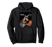 Urban Raccoon Eating Pizza Night Street Food Humor Pullover Hoodie