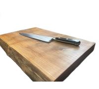 Urban Reclamation Waney Edge Oak Chopping Board - Live Edge Cutting Board - Handmade James Martin Style with Rubber Feet (65cm x 30cm x 4cm)
