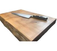 Urban Reclamation Waney Edge Oak Chopping Board - Live Edge Cutting Board - Handmade James Martin Style with Rubber Feet (50cm x 20cm x 4cm)