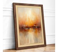 Urban Reflection Modern Framed Wall Art Print A1 (84.1×59.4cm) Walnut, Wall Decor for Living Room, Bedroom, Office & Home, Ready to Hang, Art Gift