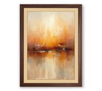 Urban Reflection Modern Framed Wall Art Print A2 (59.4×42cm) Walnut, Wall Decor for Living Room, Bedroom, Office & Home, Ready to Hang, Art Gift