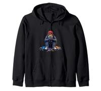 Urban Reflection Street Artist Graphic Zip Hoodie