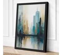 Urban Reflections Modern Canvas Wall Art Print 30x20 Inch (76 x 51 cm)