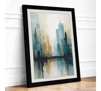 Urban Reflections Modern Framed Wall Art Print A1 (84.1×59.4cm) Black,