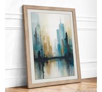 Urban Reflections Modern Framed Wall Art Print A1 (84.1×59.4cm) Oak, Wall