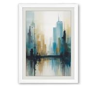 Urban Reflections Modern Framed Wall Art Print A1 (84.1×59.4cm) White, Wall Decor for Living Room, Bedroom, Office & Home, Ready to Hang, Art Gift