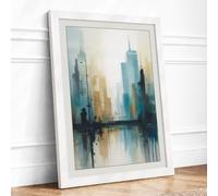 Urban Reflections Modern Framed Wall Art Print A3 (42×29.7cm) White, Wall