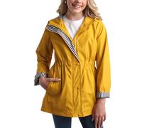 URBAN REPUBLIC Girls’ Raincoat - Waterproof Anorak Slicker Shell Windbreaker Rain Jacket (7-16), Yellow Mustard, Medium