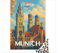 Urban Retro Dreams Munich 1000 jigsaw puzzle | Perfect decoration Toy Intellectual Game Improving love between couples 50x75cm