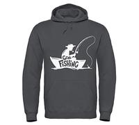 Urban Road Gone Fishing Hoody Angling Hooded Top Clothing Gift Printed Sweatshirt Hoodie (Charcoal, 3x_l)