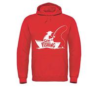 Urban Road Gone Fishing Hoody Angling Hooded Top Clothing Gift Printed Sweatshirt Hoodie (Red, l)