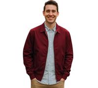 Urban Road Mens Classic Vintage Harrington Bomber Jacket Wine