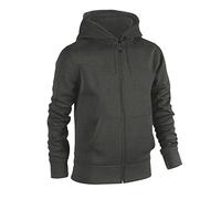 Urban Road Mens Plain Hooded Sweatshirt | Zip Top (4XL, Charcoal)