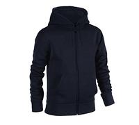 Urban Road Mens Plain Hooded Sweatshirt | Zip Top (5XL, Navy)