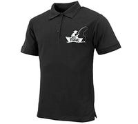 Urban Road Mens Premium Comfort Fit Short Sleeve Gone Fishing Polo Shirt Summer Top (Black, XXL)