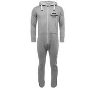 Urban Road Personalised Adults Men Women 1Onesie1 Jumpsuit Custom Onezee Add your Text Logo (XL, Grey)