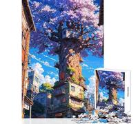 Urban Sakura Sanctuary Puzzles for Adults 1000 Pieces Improve Retention of Details And Facts Quiet Calm Relaxing Playtime (50x75cm)