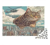 Urban Scene 1000 Pieces Paper Cat Jigsaw Puzzle for Adults Thick Eco Material Cat Art Puzzle Brain Training Home Decor 70x50cm/1000pcs
