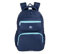 Urban School Backpack Oxford B-Colour Navy Blue - Two Chambers, Laptop Bag 13-16 Inches, Recycled Polyester RPET, Reflective Bag, Protective Feet (44 x 32 x 18 cm)