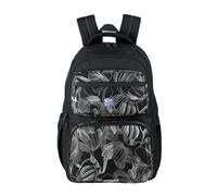 Urban School Backpack Oxford Dream Tech Black Floral - Two Chambers, Laptop Bag 13-16 Inches, Recycled Polyester RPET, Reflective Bag, Protective Feet (44 x 32 x 18 cm)