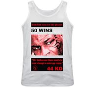 URBAN SHAOLIN Iron Mike Boxing Quote Baddest Man On The Planet Regular Fitted Vest Top Vest Top, Xtra Xtra Large, White