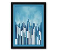 Urban Skyline at Dawn Modern Framed Wall Art Print A1 (84.1×59.4cm) Black, Wall Decor for Living Room, Bedroom, Office & Home, Ready to Hang, Art Gift