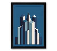 Urban Skyline Study Geometric Framed Wall Art Print A3 (42×29.7cm) Black, Wall Decor for Living Room, Bedroom, Office & Home, Ready to Hang, Art Gift