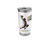 Urban Slam Dunk Art | Abstract Drip Basketball Graphic Only Stainless Steel Insulated Tumbler
