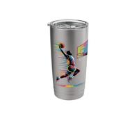 Urban Slam Dunk Art | Abstract Drip Basketball Graphic Only Stainless Steel Insulated Tumbler