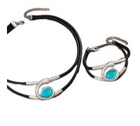 URBAN SPARKS Bohemian-style Retro Casual Jewelry Set with Spiral Snail-shaped Acrylic Gems: Women's Necklace and Bracelet Combination, Mittelgroße, Leather, no