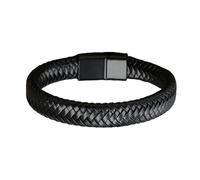 URBAN SPARKS Men's Braided Leather Bracelet with Magnetic Clasp - Geometric Design, Handwoven Genuine Leather Bracelet, Masculine Bracelet for Everyday Use & Gift, One Size, Leather, Agate