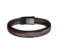 URBAN SPARKS Men's Braided Leather Bracelet with Magnetic Clasp - Geometric Design, Handwoven Genuine Leather Bracelet, Masculine Bracelet for Everyday Use & Gift, One Size, Leather, Agate