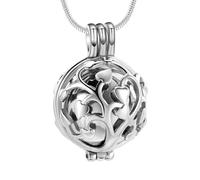 URBAN SPARKS Opening Urn Necklace in 925 Sterling Silver - Heart Vine Ball Pendant for Ashes, Perfume or Keepsakes, Memorial Necklace for Men & Women