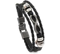 URBAN SPARKS Retro Leather Bracelets Braided Brown Black Braided Leather Bracelet for Men Women 20 cm, One Size, No Gemstone