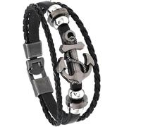 URBAN SPARKS Retro Leather Bracelets Braided Brown Black Braided Leather Bracelet for Men Women 20 cm, One Size, No Gemstone