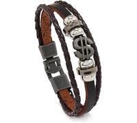 URBAN SPARKS Retro Leather Bracelets Braided Brown Black Braided Leather Bracelet for Men Women 20 cm, One Size, No Gemstone