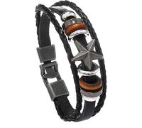 URBAN SPARKS Retro Leather Bracelets Braided Brown Black Braided Leather Bracelet for Men Women 20 cm, One Size, No Gemstone