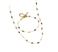 URBAN SPARKS Unique Classy Natural Stone Titanium Steel Jewelry Set - Graduation, Prom, Confirmation & Daughter Gift, Einheitsgröße, Metal, Agate