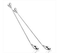 URBAN SPOON Drink Mixing Spoons, Stainless Steel Cocktail Stirrer Set for Mixing Glass or Shaker, Heavyweight Drink Stirrer Bar Spoon Set, Pro Smooth Handle Mixing Spoon Set, (12”, Set of 2)
